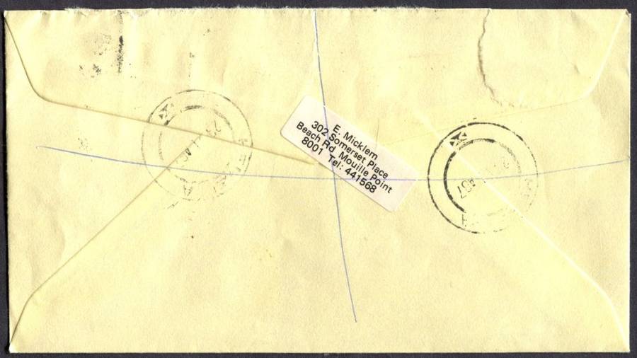 RSA - Cover Registered At Herzlia Post Office