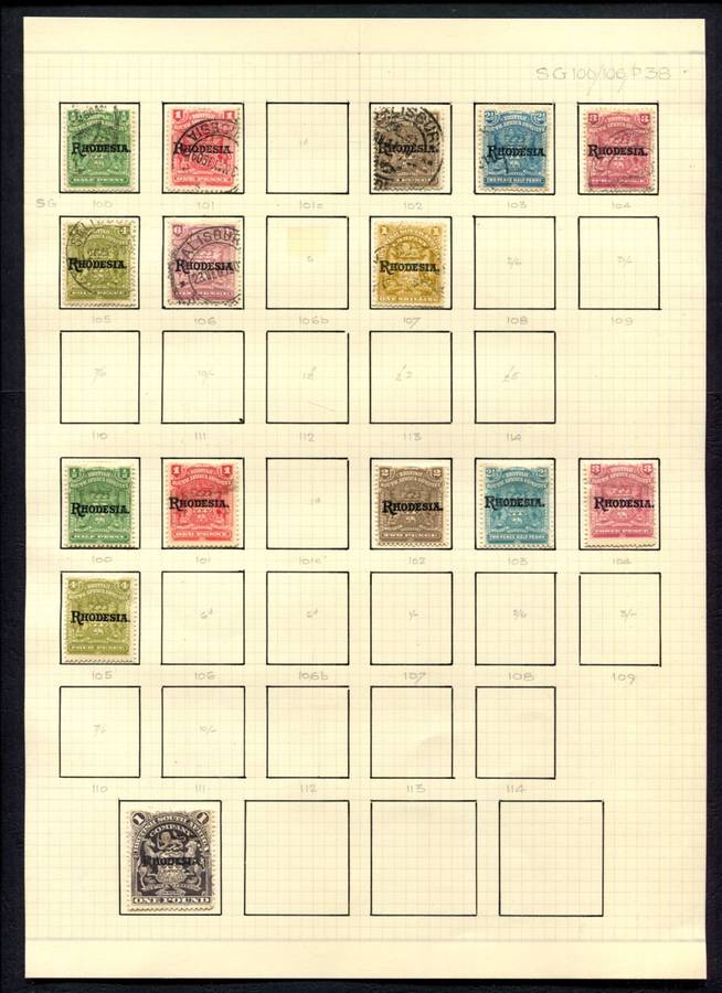 BSAC - 15 Stamps Mounted (Hinged) On Old Album Page - 1 Pound  Fiscally Used