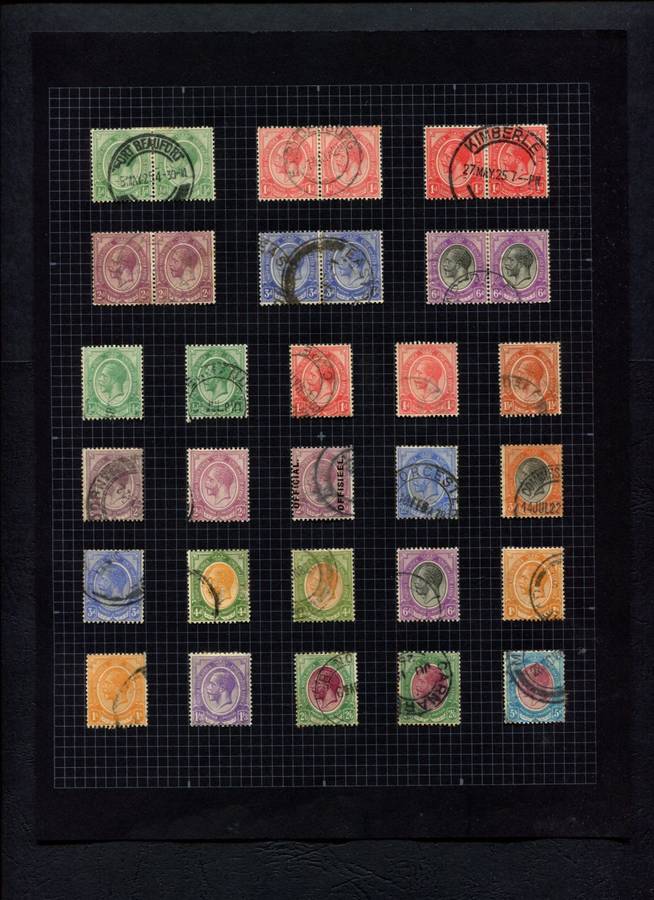 Union of SA - 32 Stamps Mounted (Hinged) on Old Album Page