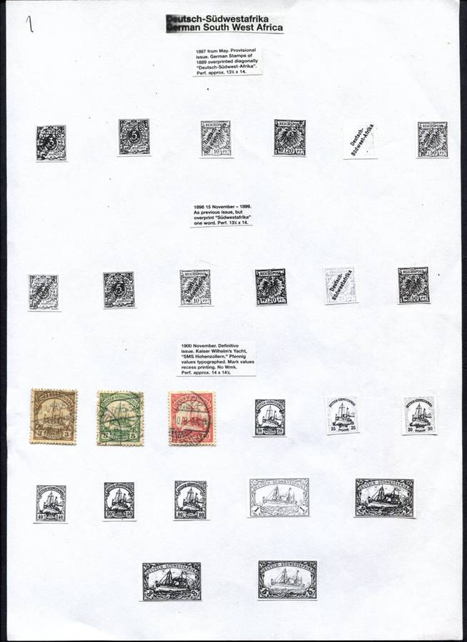 SWA - 3 Stamps Mounted (Hinged) on Old Album Page