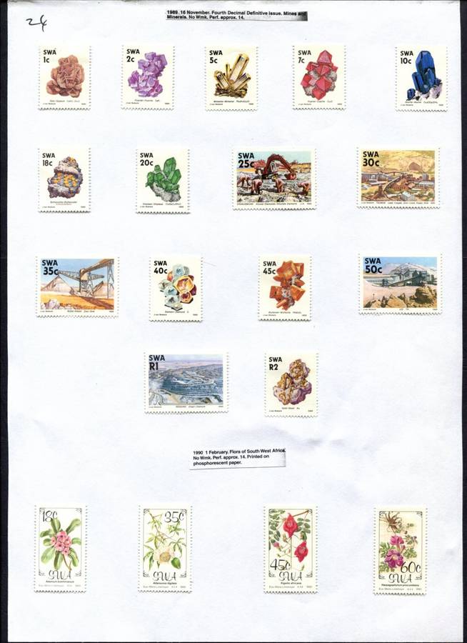 SWA - 19 Stamps Mounted (Hinged) on Old Album Page