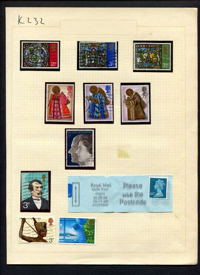 Great Britain - 11 Stamps Mounted (Hinged) On Album Page