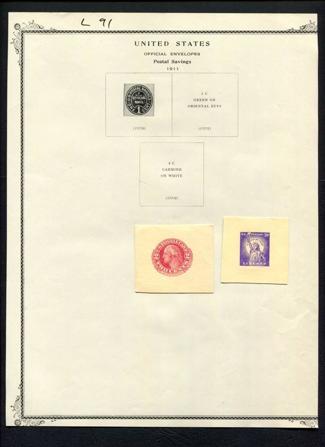 USA - 2 Stamps Mounted (Hinged) On Album Page