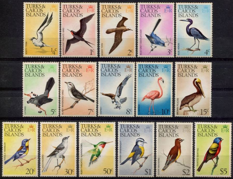 Turks and Caicos - Birds - 1973 - MNH - Toned