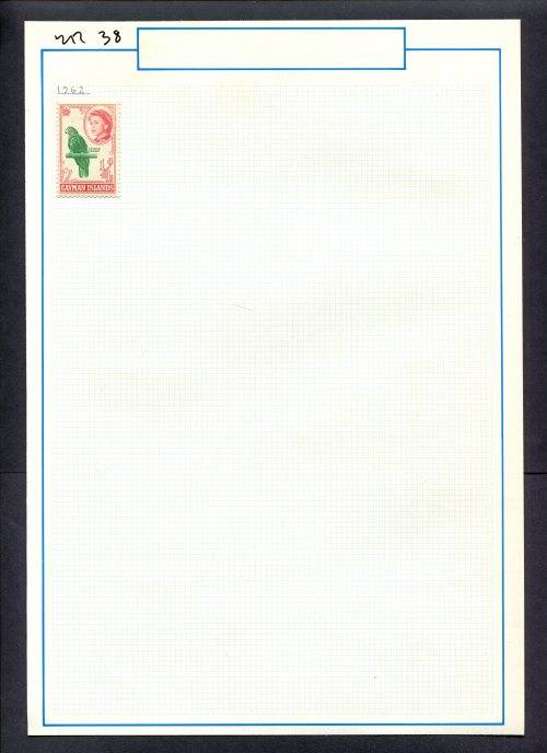 Cayman Islands - 1 Stamp Mounted (Hinged) on Old Album Page
