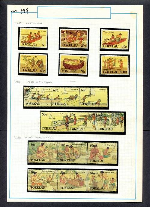 Tokelau Islands - 18 Stamps Mounted (Hinged) On Old Album Page