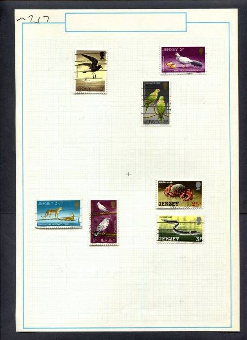 Jersey - 7 Stamps Mounted (Hinged) On Old Album Page