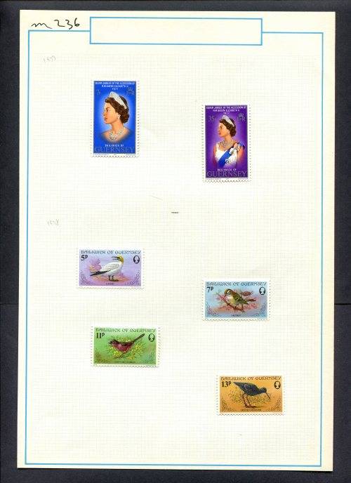 Guernsey - 6 Stamps Mounted (Hinged) On Old Album Page