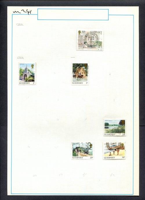 Guernsey - 6 Stamps Mounted (Hinged) On Old Album Page