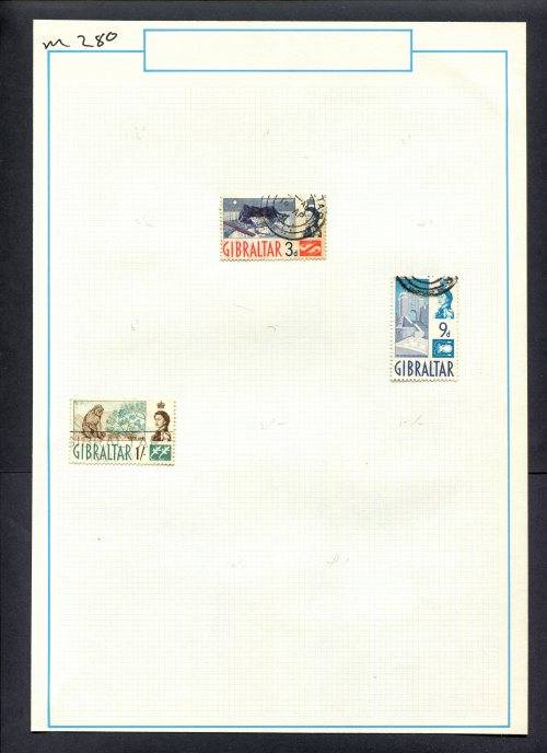 Gibraltar - 3 Stamps Mounted (Hinged) On Old Album Page