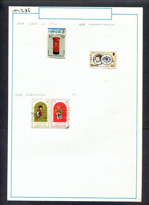 Gibraltar - 4 Stamps Mounted (Hinged) On Old Album Page