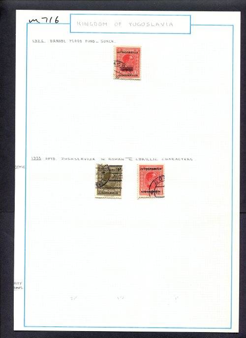 Yugoslavia - 3 Stamps Mounted (Hinged) On Old Album Page