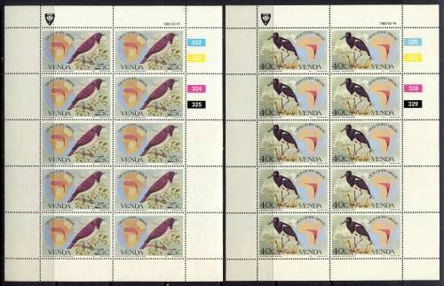 Venda - Birds - Set of 4 Full Sheets of 10 - 1983 - MNH