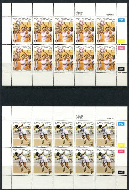 Bophuthatswana - Set of 4 Full Sheets of 10 - 1987 - MNH - Some Very Light Toning