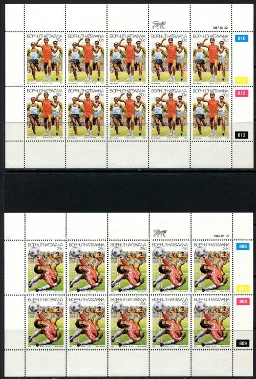 Bophuthatswana - Set of 4 Full Sheets of 10 - 1987 - MNH - Some Very Light Toning