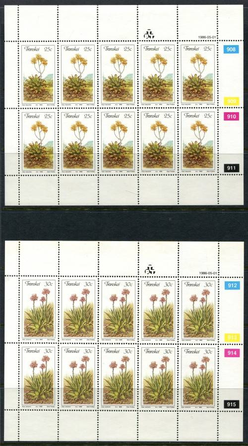 Transkei - Set of 4 Full Sheets of 10 -1986 -  MNH
