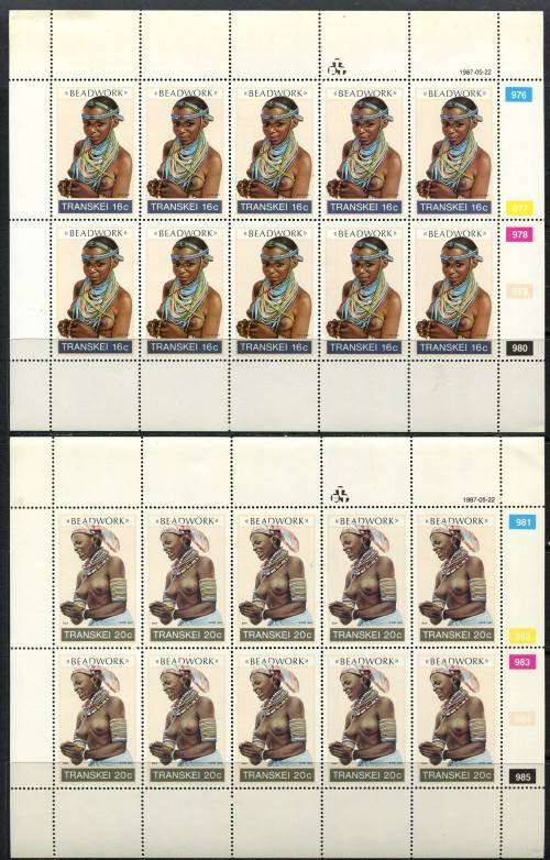 Transkei - Set of 4 Full Sheets of 10 -1987 -  MNH - Some Very Light Toning