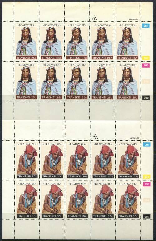 Transkei - Set of 4 Full Sheets of 10 -1987 -  MNH - Some Very Light Toning