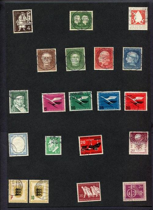 Germany - 20 Stamps Mounted(Hinged) on Old Album Page
