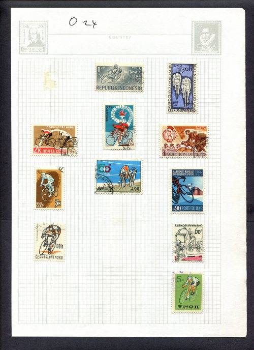Sport - 11 Stamps Mounted(Hinged) on Album Page