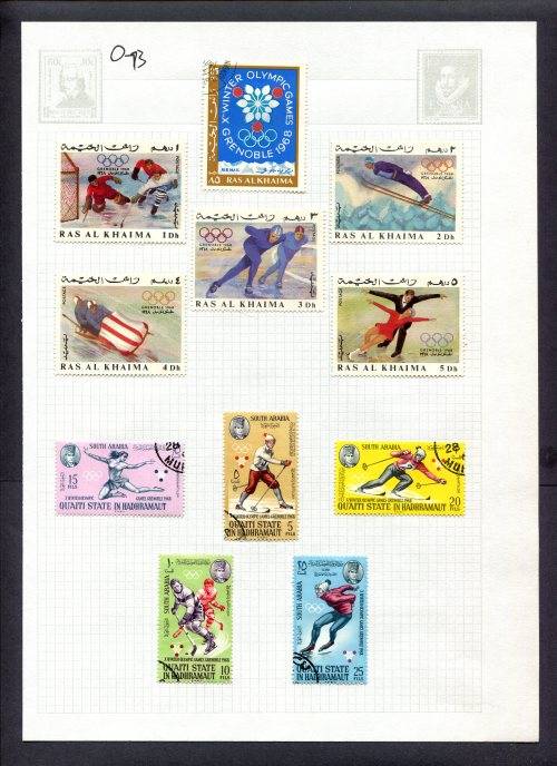 Sport - 11 Stamps Mounted(Hinged) on Album Page