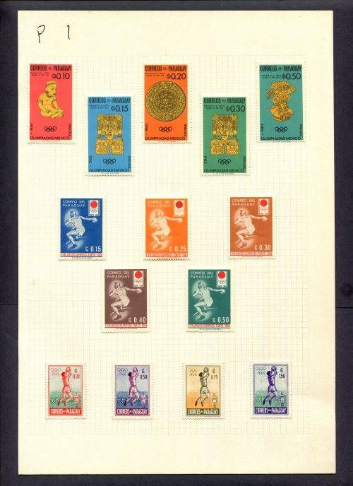 Sport - 14 Stamps Mounted(Hinged) on Album Page