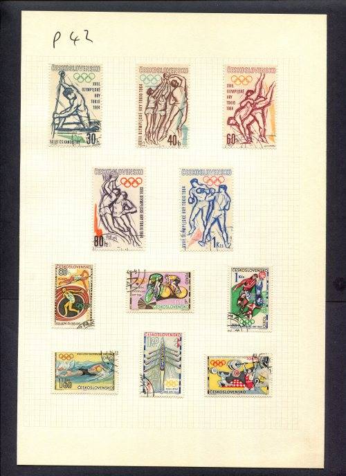 Sport - 11 Stamps Mounted(Hinged) on Album Page