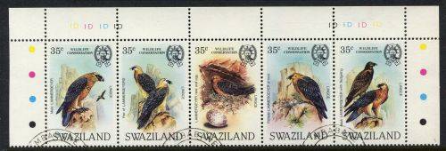 Swaziland - Birds - 1 Control Strip of 5 - 1983 - Used(CTO)
