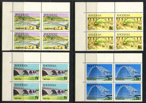 Rhodesia - Set of 4 Corner Blocks of 4 - 1969 - MNH