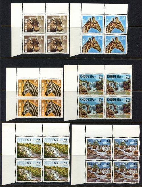 Rhodesia - Set of 15 Corner Blocks of 4 - 1978 - MNH