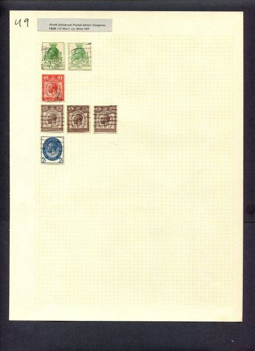 Great Britain - 7 Stamps Mounted (Hinged) On Album Page