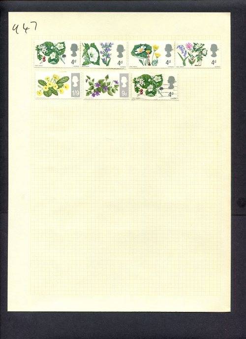 Great Britain - 7 Stamps Mounted (Hinged) On Album Page