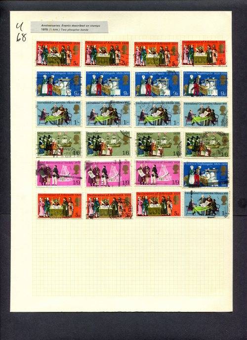 Great Britain - 24 Stamps Mounted (Hinged) On Album Page