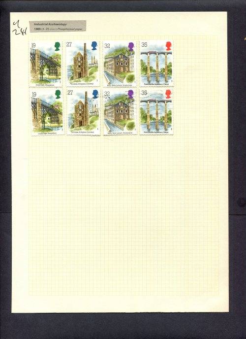 Great Britain - 8 Stamps Mounted (Hinged) On Album Page