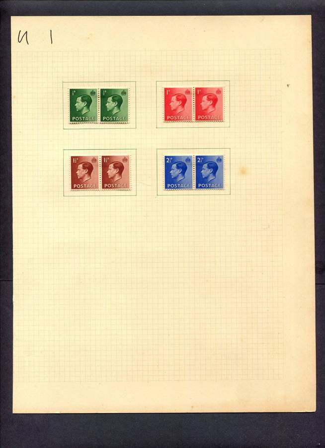 Great Britain - 8 Stamps Mounted (Hinged) On Album Page