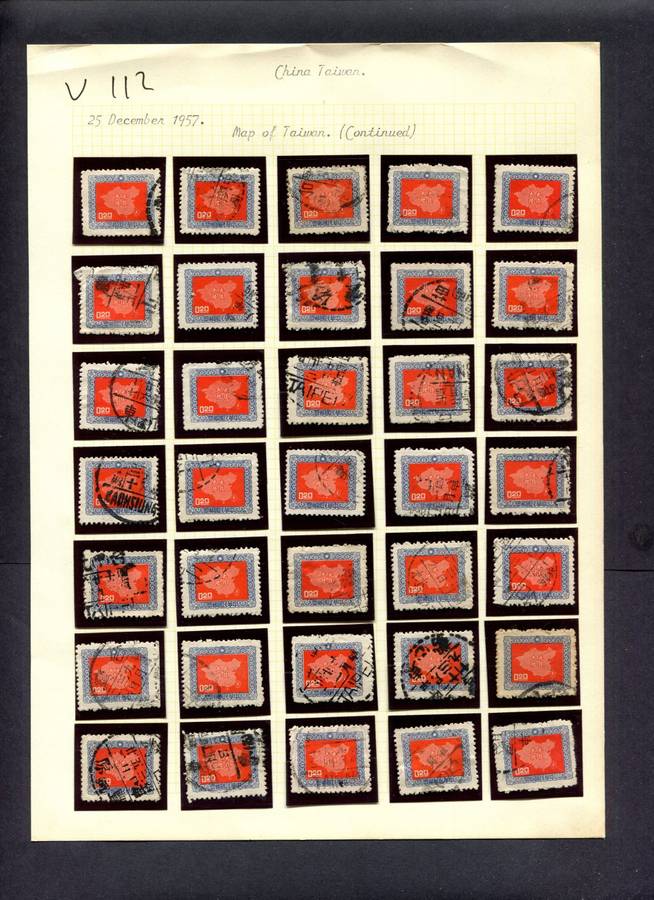 Taiwan - 35 Stamps Mounted (Hinged) On Old Album Page