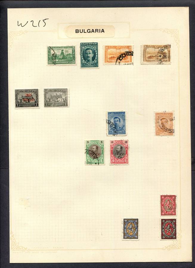 Bulgaria - 13 Stamps Mounted (Hinged) On Album Page