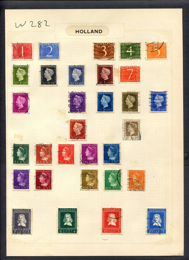 Netherlands - 31 Stamps Mounted (Hinged) On Album Page