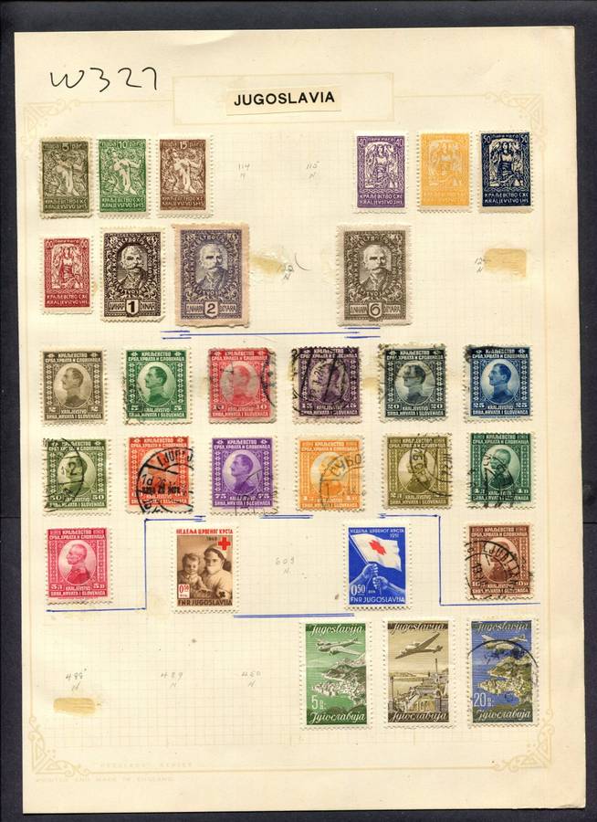 Yugoslavia - 29 Stamps Mounted (Hinged) On Album Page