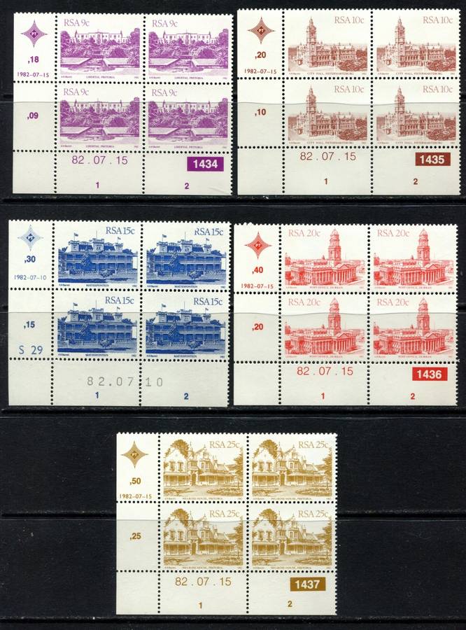 RSA - Set of 17 Control Blocks of 4 + coil Strips of 5 - 1982 - MNH