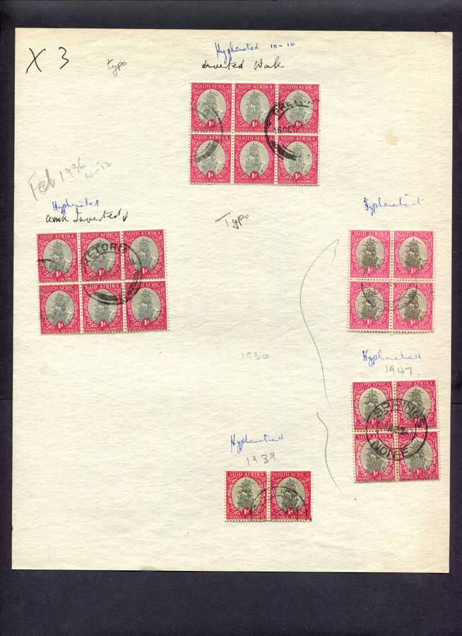 Union of SA - 22 Stamps Mounted (Hinged) On Album Page