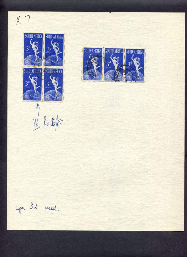 Union of SA - 7 Stamps Mounted (Hinged) On Album Page