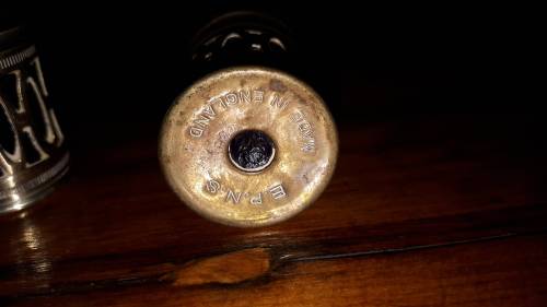 VINTAGE SILVER PLATED Tiny Salt and Pepper Pots with cobalt blue inner liner