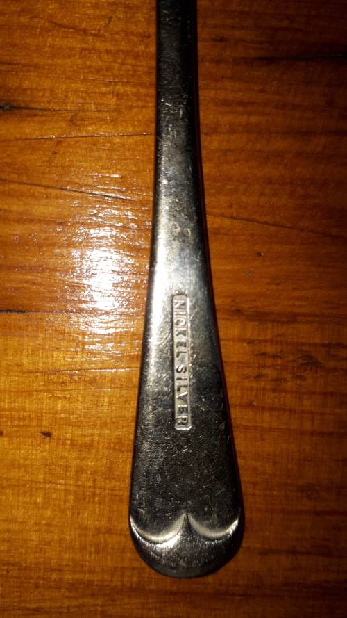 A NICKEL SILVER teaspoon