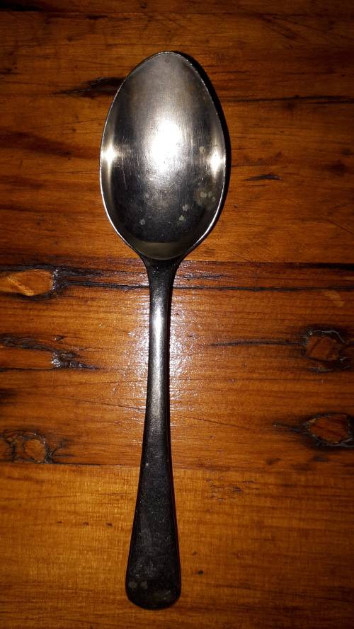 A NICKEL SILVER teaspoon