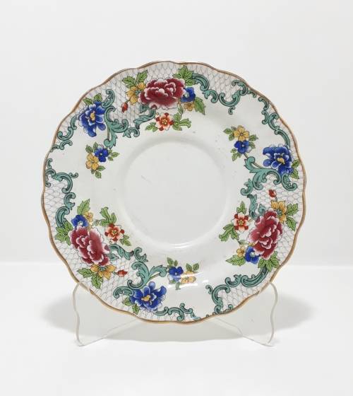 1930s Rare Booths Porcelain Scalloped Rim Saucer  Floradora Pattern