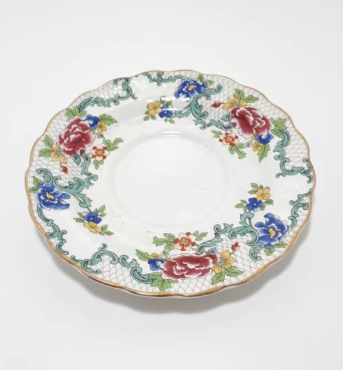 1930s Rare Booths Porcelain Scalloped Rim Saucer  Floradora Pattern