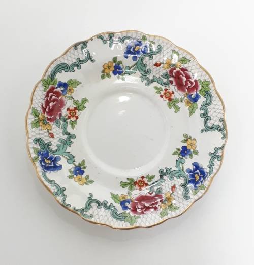 1930s Rare Booths Porcelain Scalloped Rim Saucer  Floradora Pattern