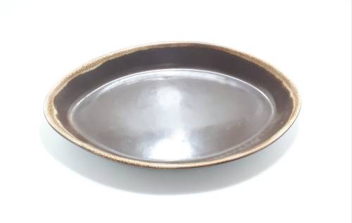 Brown and Cream Vintage Oval Ceramic Baking / Casserole Dish