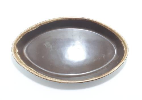 Brown and Cream Vintage Oval Ceramic Baking / Casserole Dish